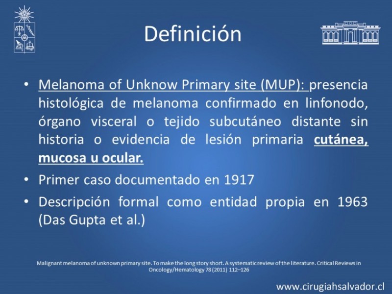 Diapositiva 3 de Melanoma Metastásico sin Primario Conocido