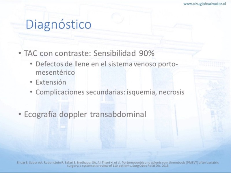 Diapositiva 5 de Trombosis Portomesentérica en Cirugía Bariátrica