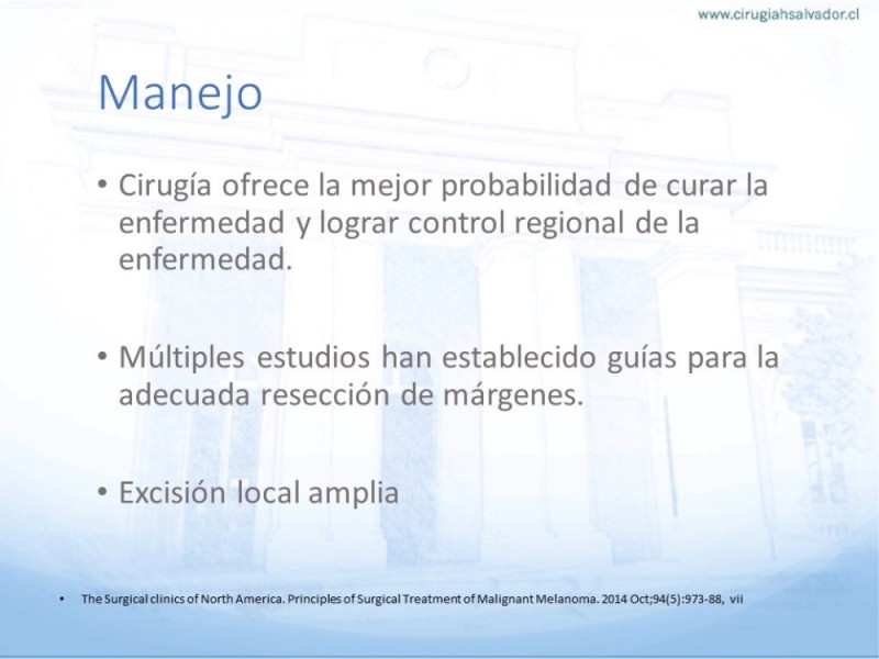 Diapositiva 6 de Manejo Quirúrgico del Melanoma