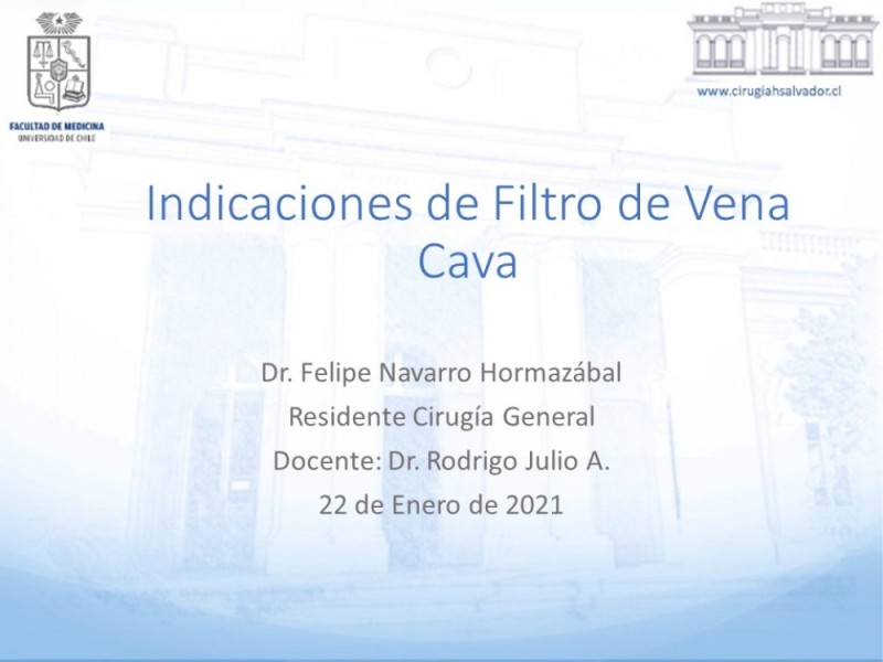 Diapositiva 23 de Indicaciones de Filtro de Vena Cava