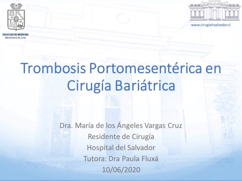 Diapositiva 11 de Trombosis Portomesentérica en Cirugía Bariátrica