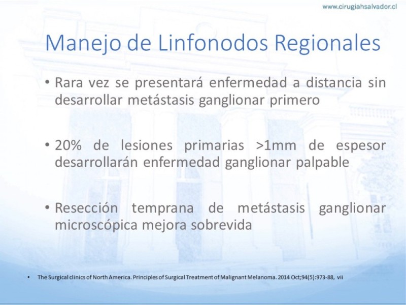 Diapositiva 11 de Manejo Quirúrgico del Melanoma