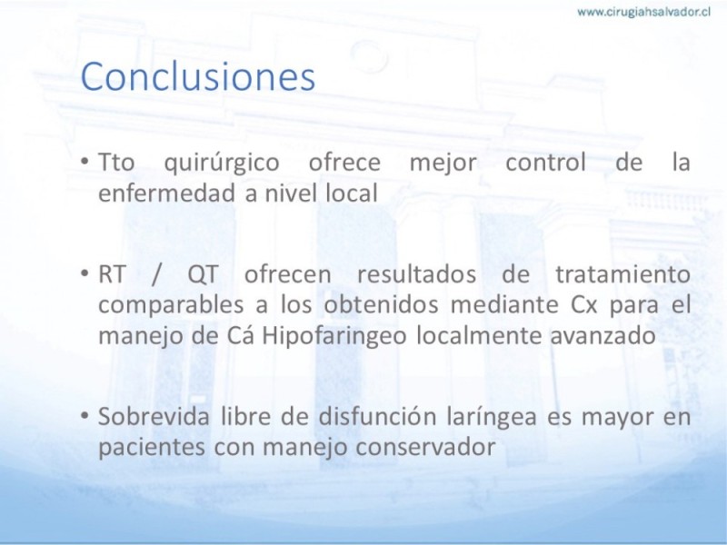 Diapositiva 22 de Cáncer Hipofaringe. Tratamiento