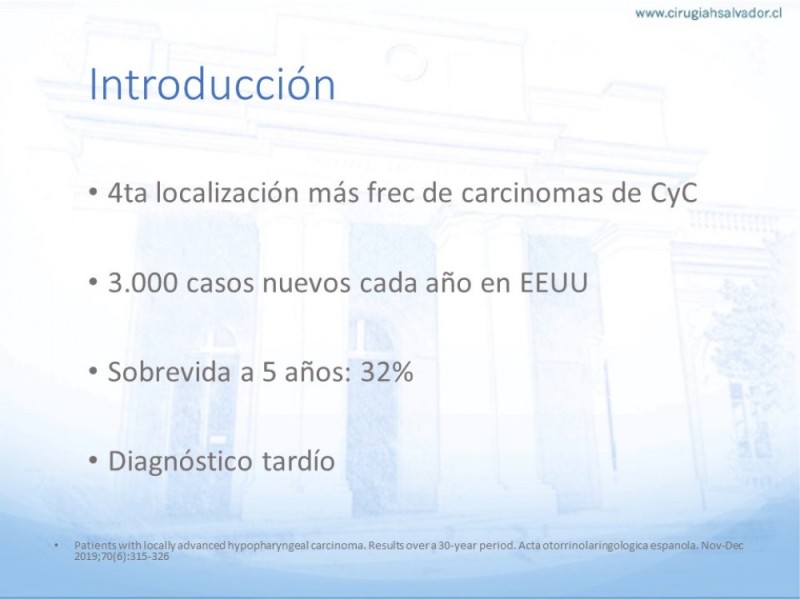 Diapositiva 1 de Cáncer Hipofaringe. Tratamiento