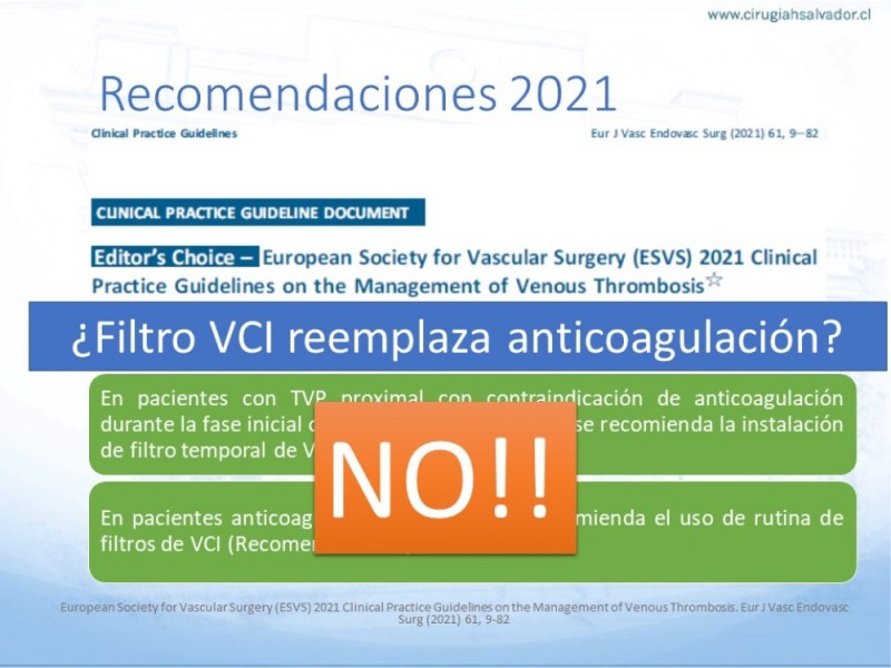 Diapositiva 21 de Indicaciones de Filtro de Vena Cava