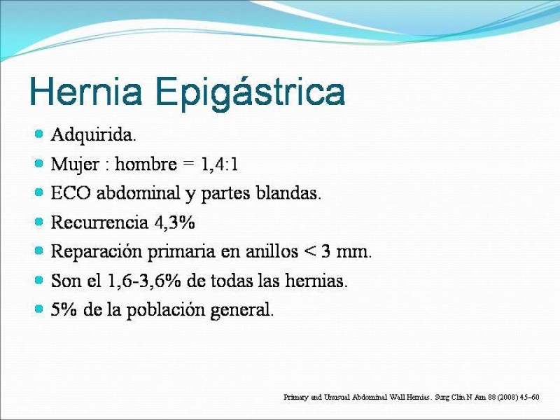 Diapositiva 16 de Hernia Umbilical, Epigástrica y Spieguel