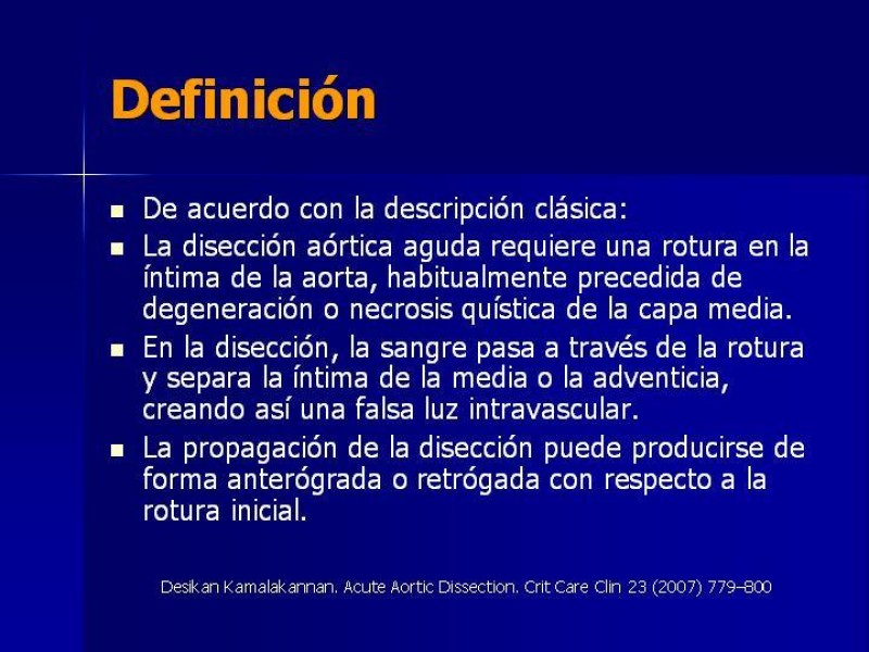 Diapositiva 1 de Disección Aórtica