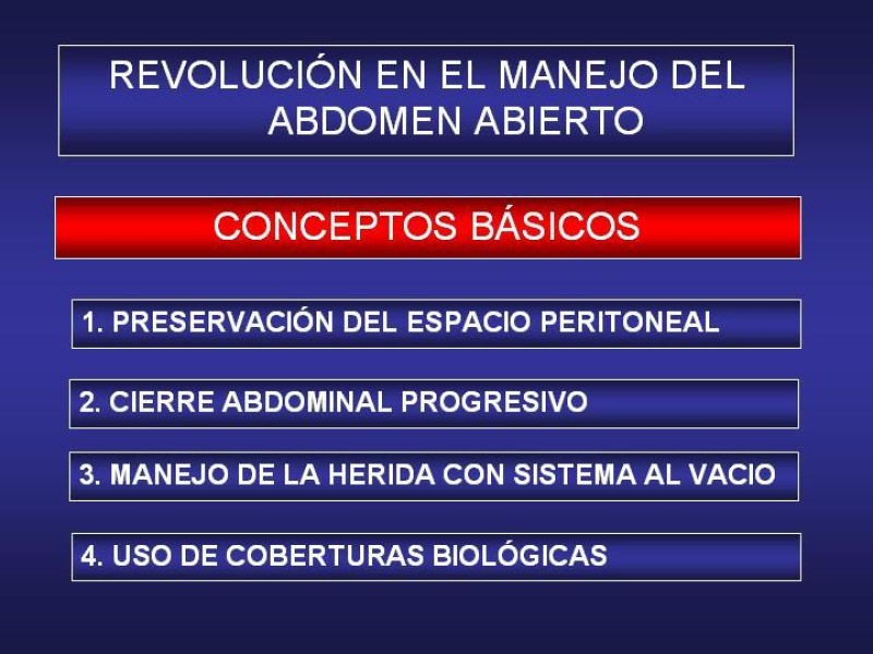 Diapositiva 24 de El Sistema VAC en la laparotomía contenida