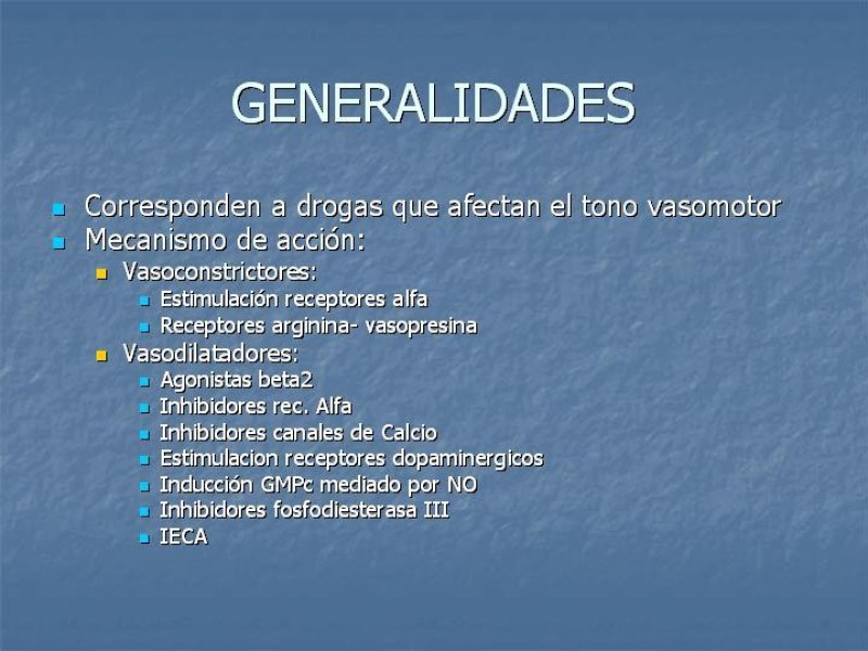 Diapositiva 1 de Drogas vasoactivas 