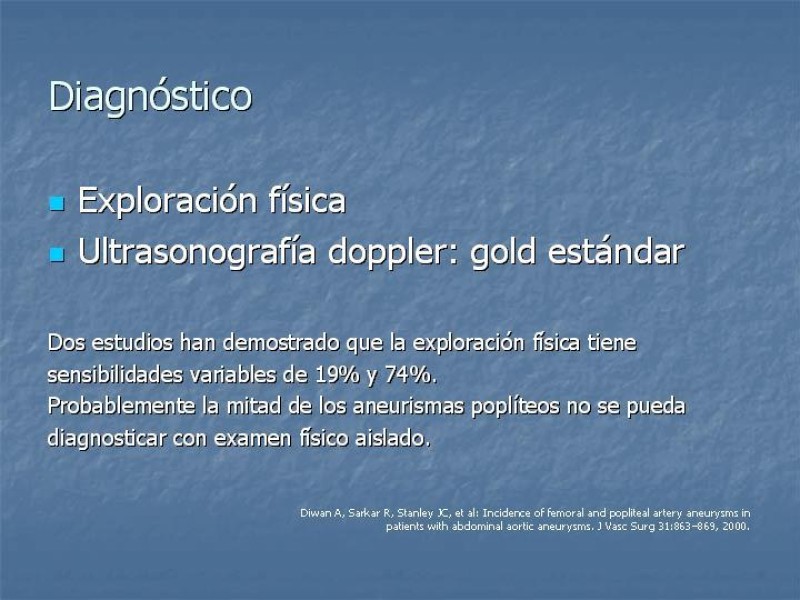 Diapositiva 8 de Aneurisma arterial poplíteo
