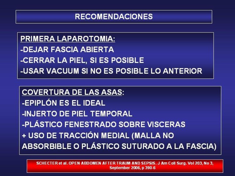 Diapositiva 59 de El Sistema VAC en la laparotomía contenida