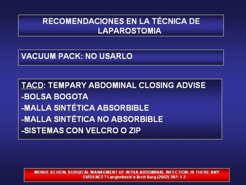 Diapositiva 60 de El Sistema VAC en la laparotomía contenida
