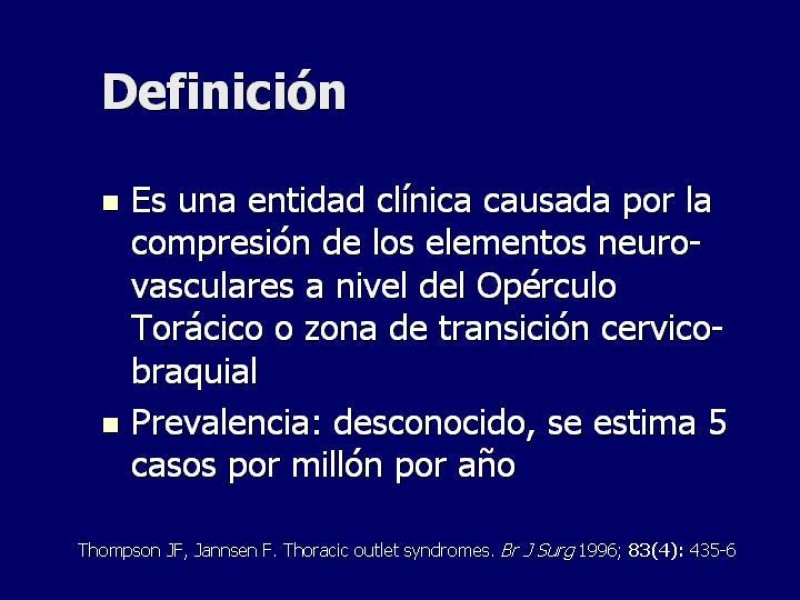 Diapositiva 1 de Síndrome del Opérculo Torácico