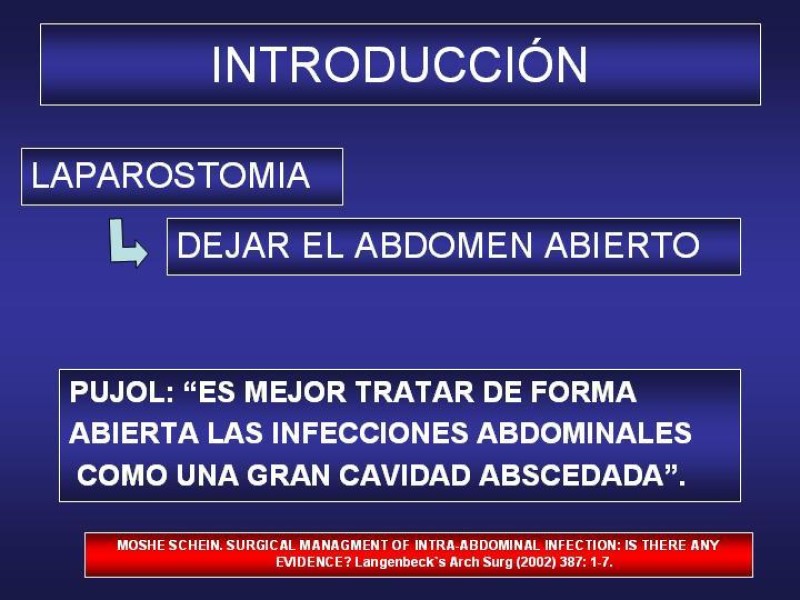 Diapositiva 3 de El Sistema VAC en la laparotomía contenida