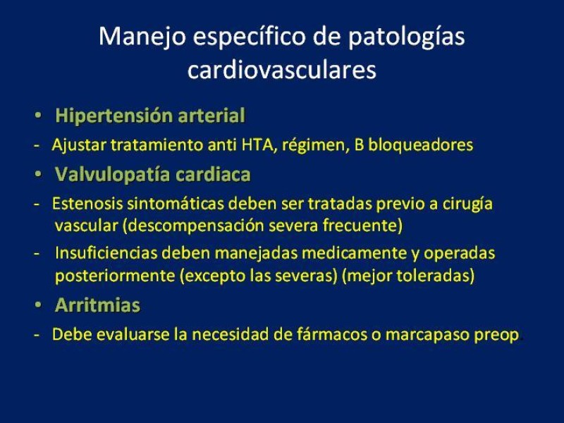 Diapositiva 18 de Evaluación Preoperatoria del Paciente Candidato a Cirugía Vascular Mayor