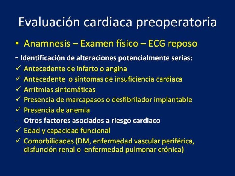 Diapositiva 9 de Evaluación Preoperatoria del Paciente Candidato a Cirugía Vascular Mayor