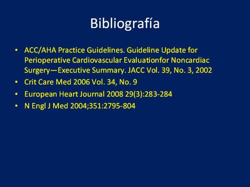 Diapositiva 24 de Evaluación Preoperatoria del Paciente Candidato a Cirugía Vascular Mayor