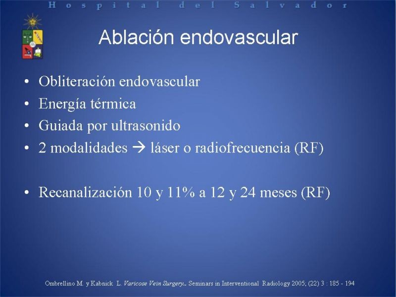 Diapositiva 12 de Ablación de várices en EEII