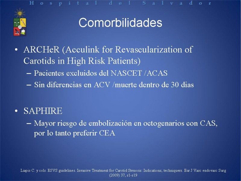 Diapositiva 18 de Endarterectomía versus Stent carotídeo