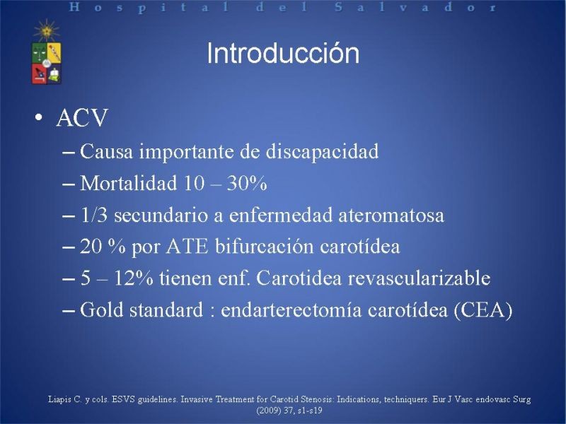 Diapositiva 1 de Endarterectomía versus Stent carotídeo