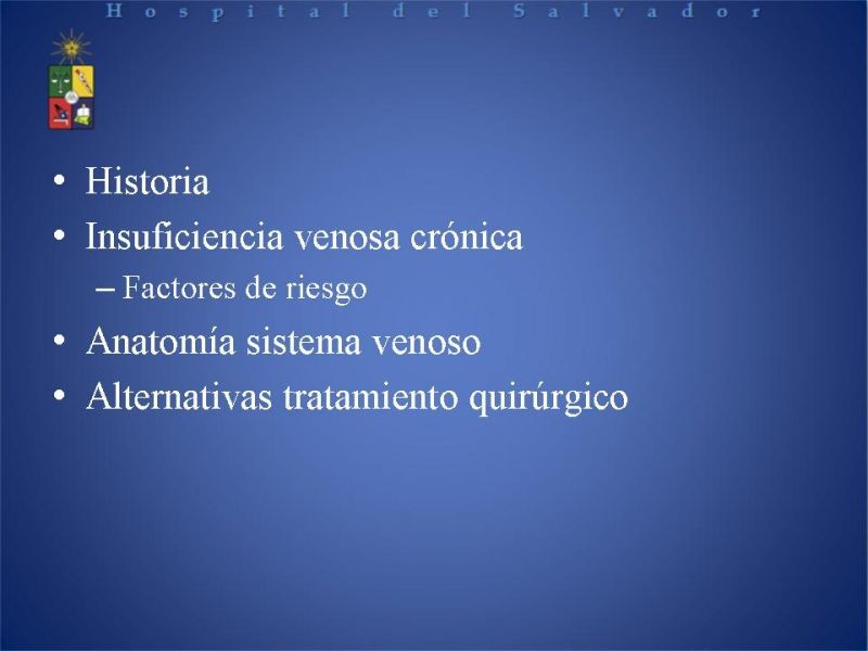 Diapositiva 1 de Ablación de várices en EEII