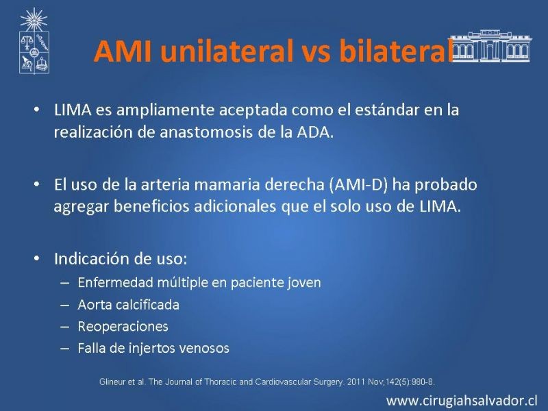 Diapositiva 28 de Revascularización miocárdica con puentes arteriales