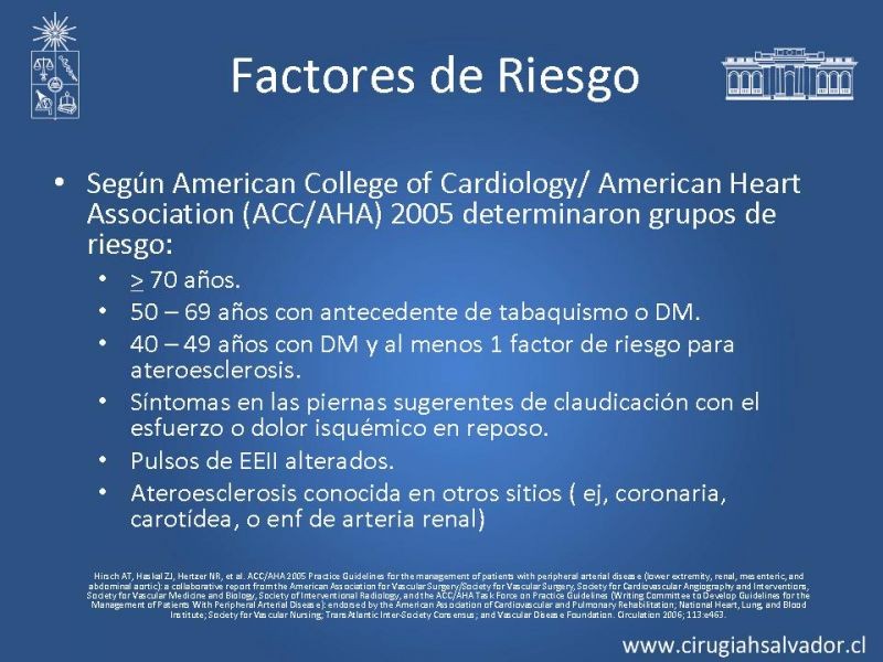 Diapositiva 10 de Enfermedad Arterial Oclusiva Crónica (Epidemiología, Factores de Riesgo, Clínica)