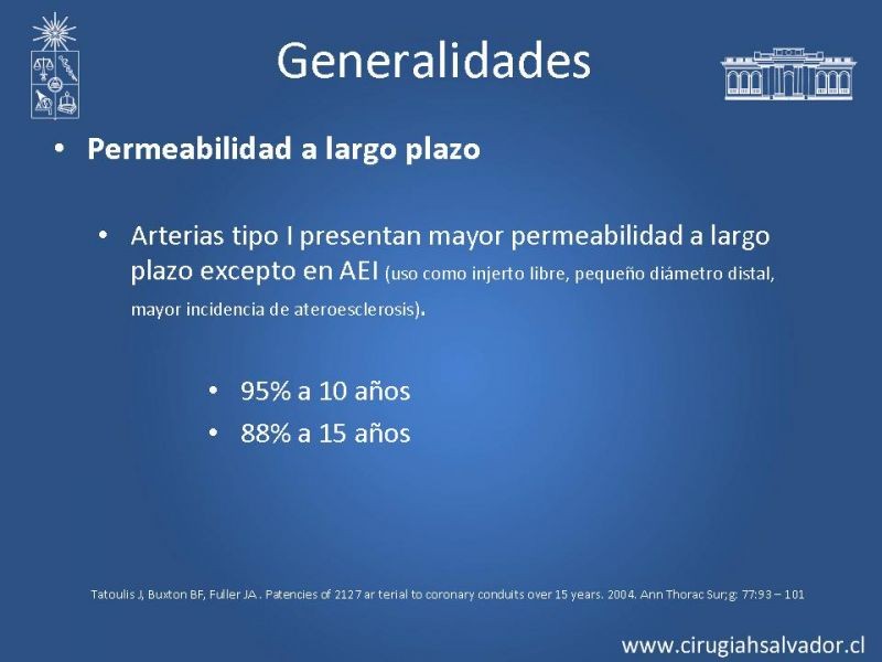 Diapositiva 4 de Revascularización miocárdica con puentes arteriales