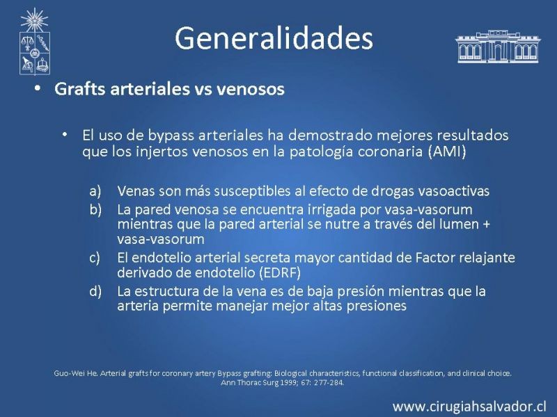 Diapositiva 1 de Revascularización miocárdica con puentes arteriales