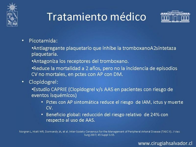 Diapositiva 9 de Enfermedad Arterial Oclusiva Crónica (Tratamiento)