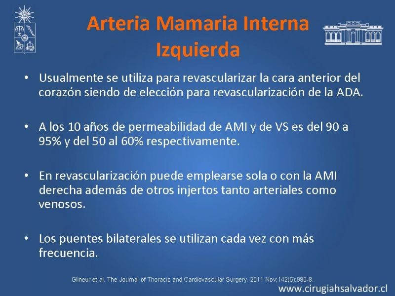 Diapositiva 16 de Revascularización miocárdica con puentes arteriales