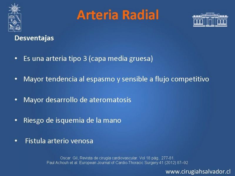 Diapositiva 21 de Revascularización miocárdica con puentes arteriales