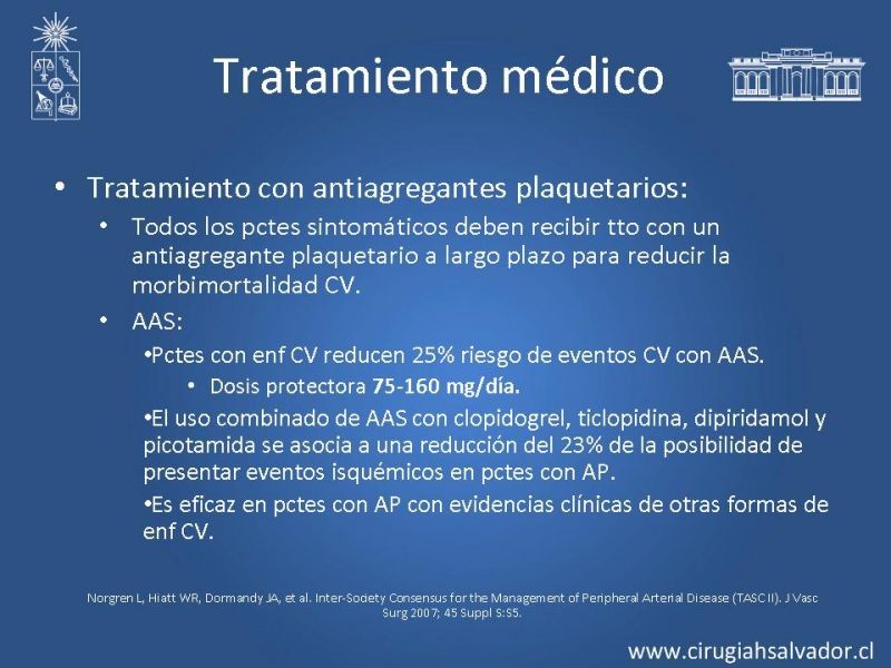 Diapositiva 8 de Enfermedad Arterial Oclusiva Crónica (Tratamiento)