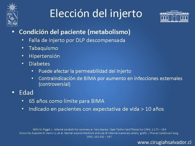 Diapositiva 14 de Revascularización miocárdica con puentes arteriales