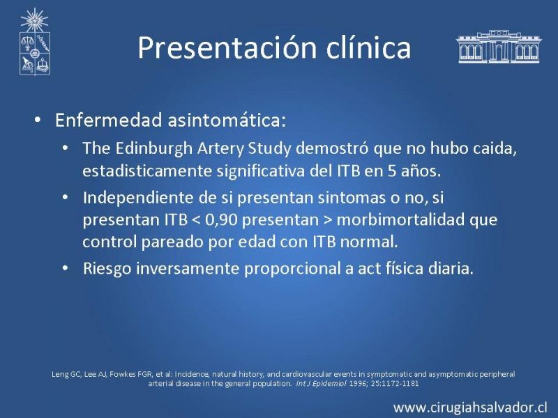 Diapositiva 12 de Enfermedad Arterial Oclusiva Crónica (Epidemiología, Factores de Riesgo, Clínica)