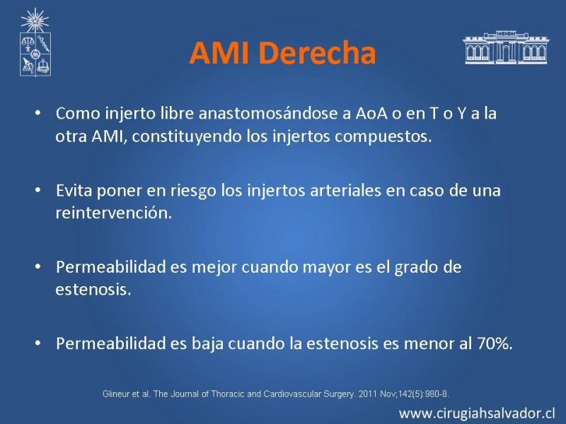 Diapositiva 19 de Revascularización miocárdica con puentes arteriales