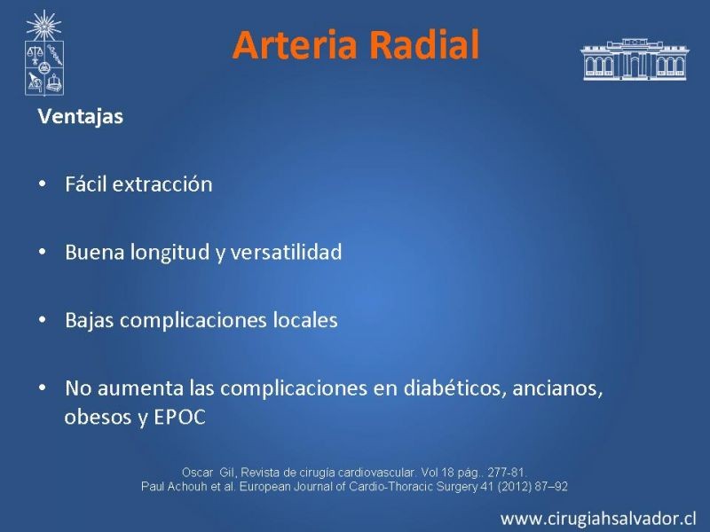 Diapositiva 20 de Revascularización miocárdica con puentes arteriales