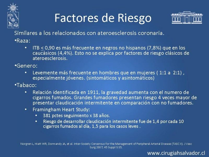 Diapositiva 6 de Enfermedad Arterial Oclusiva Crónica (Epidemiología, Factores de Riesgo, Clínica)
