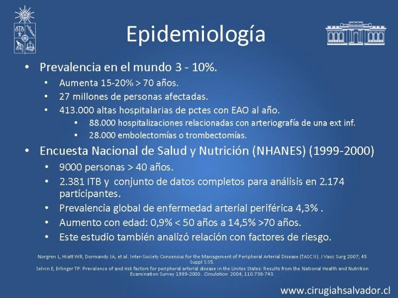 Diapositiva 2 de Enfermedad Arterial Oclusiva Crónica (Epidemiología, Factores de Riesgo, Clínica)