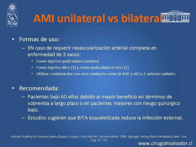 Diapositiva 30 de Revascularización miocárdica con puentes arteriales