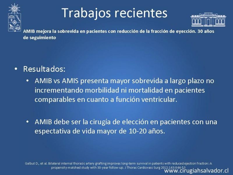 Diapositiva 37 de Revascularización miocárdica con puentes arteriales