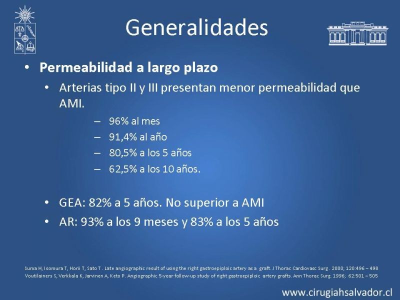Diapositiva 5 de Revascularización miocárdica con puentes arteriales