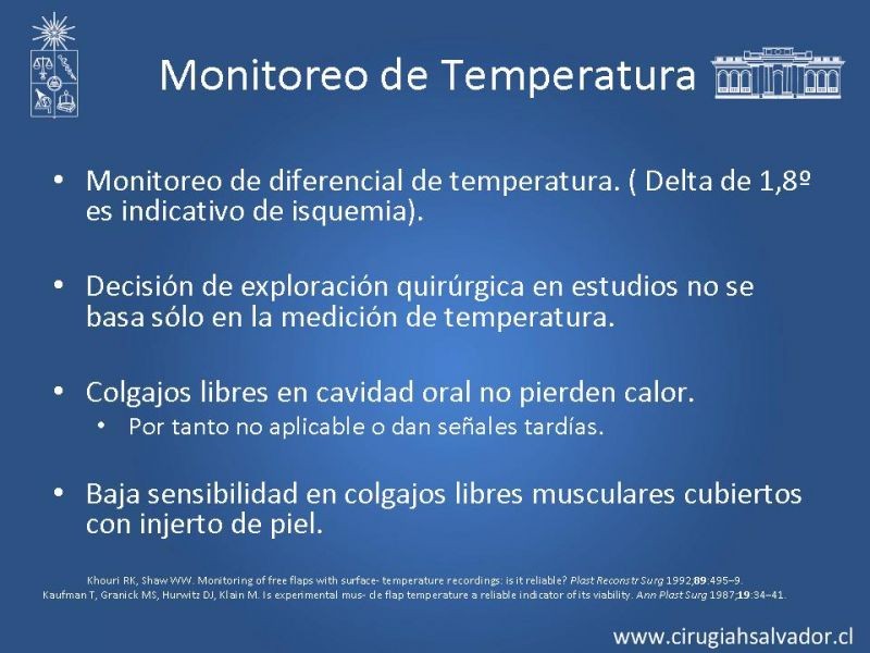 Diapositiva 19 de Monitoreo de Colgajos Libres Microvascularizados