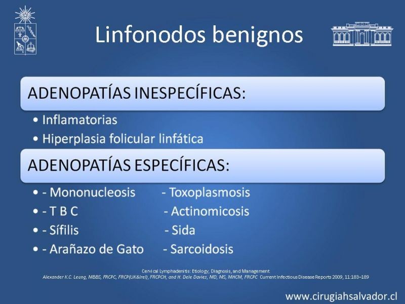 Diapositiva 6 de Adenopatía Cervical. Estudio y Manejo