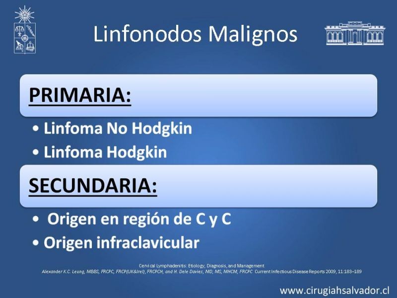 Diapositiva 7 de Adenopatía Cervical. Estudio y Manejo
