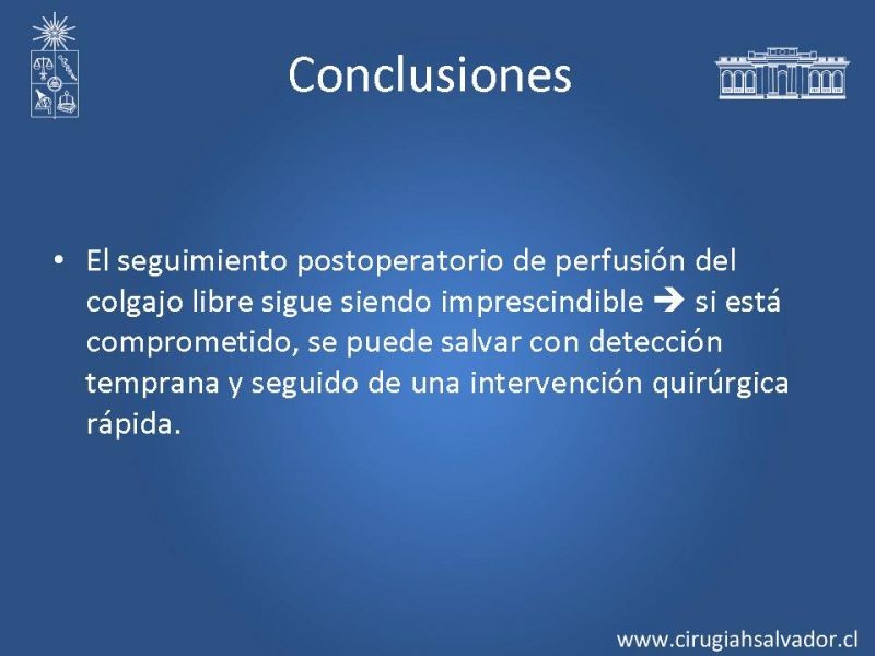 Diapositiva 54 de Monitoreo de Colgajos Libres Microvascularizados