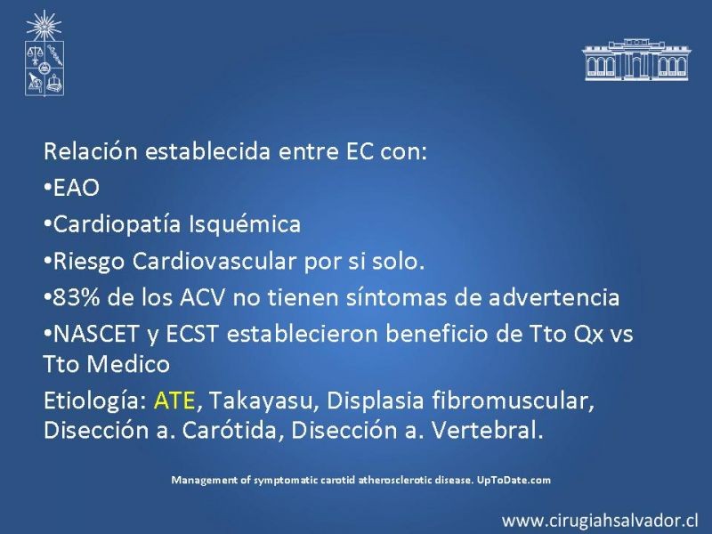Diapositiva 2 de Estenosis Carotídea Sintomática