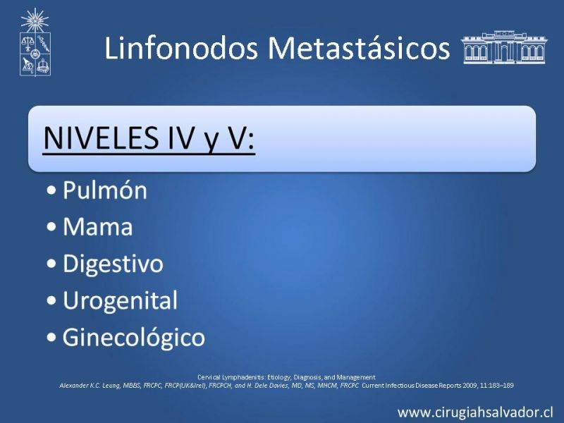 Diapositiva 10 de Adenopatía Cervical. Estudio y Manejo