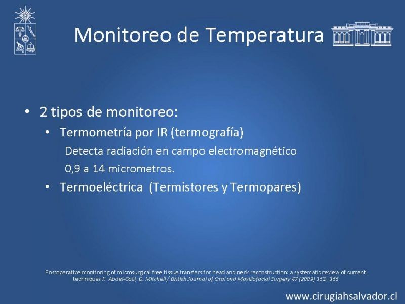 Diapositiva 18 de Monitoreo de Colgajos Libres Microvascularizados