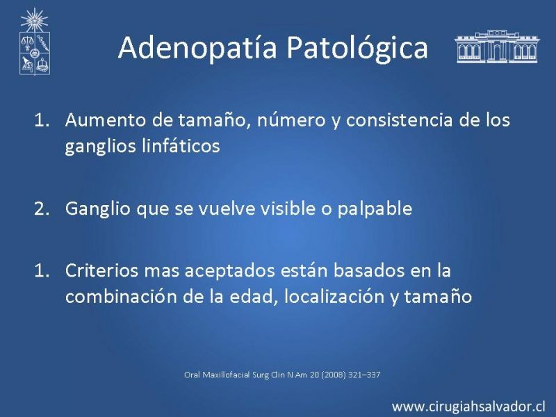 Diapositiva 2 de Adenopatía Cervical. Estudio y Manejo